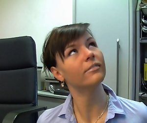 HeiÃe Deutsche SekretÃ¤rin in black stockings fuck creampie